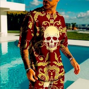 MEN’S SKULL PRINTED SPORTS SUIT